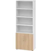Hammerbacher Regal 6OH/Türen 2OH 968T2 Weiss/Eiche