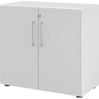 Hammerbacher Regal/Türen 2OH 928T2 Weiss/Grau