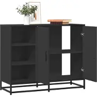 vidaXL Sideboard Schwarz 92x35x76 cm Holzwerkstoff