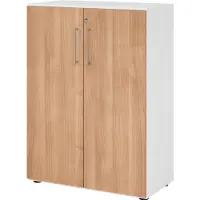 Hammerbacher Regal/Türen 3OH 938T3 Weiss/Nussbaum