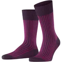 Falke Oxford Stripe Herren Socken, 41-42, Lila, Rippe, Baumwolle
