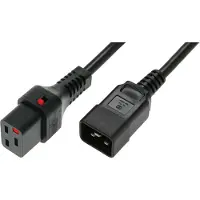IEC LOCK ASM IEC-PC1286 Power Cable, Male C20, H05VV 3 X 1.5mm2 to C19 IEC LOCK,3m juodas