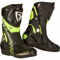 MUGENRACE Sphantom Plus Perforierte Schwarz Neon Gelbe Stiefel Größe 39