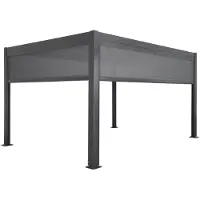 Sweeek - Pergola mit Lamellendach Palace 3x4m mit Markise 3m + Markise 4m - Anthrazit
