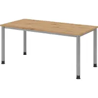 Hammerbacher Schreibtisch 4Fuss-rd.160x80cm Asteiche/Silber