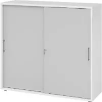 Hammerbacher Schiebetürenschrank 3 OH BS Weiss/Grau