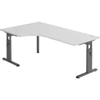 Hjh OFFICE PRO MEGA 82 G - Holz 200 x 120 C-Fu? Schwarz h?henverstellbar Grau/Graphit