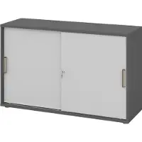 Hammerbacher Schiebetürenschrank 2 OH SG Graphit/Grau