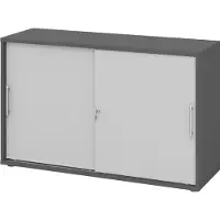 Hammerbacher Schiebetürenschrank 2 OH RE Graphit/Grau