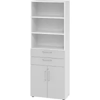 Hammerbacher Kombischrank 6 OH 968K2 Weiss/Grau