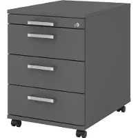 Hammerbacher Rollcontainer 58cm, 3Schübe,Schloss CE Graphit