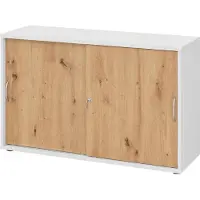 Hammerbacher Schiebetürschrank 2OH 120cm BM Weiss/Asteiche
