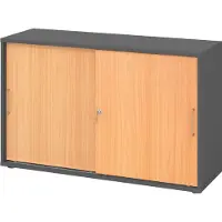 Hammerbacher Schiebetürenschrank 2 OH BS Graphit/Buche
