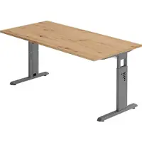 Hammerbacher Schreibtisch C-Fuss 160x80cmAsteiche/Graphit