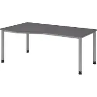 Hammerbacher Schreibtisch 4Fuss-rd.180x100/80cm Graphit/Sil