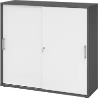 Hammerbacher Schiebetürschrank 3OH 120cm CE Graphit/Weiss