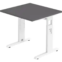 Hammerbacher Schreibtisch C-Fuss 80x80cm Graphit/Weiss