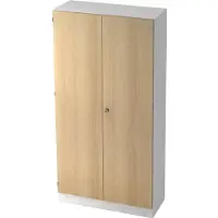 Hammerbacher Schrank 5OH,Sockelbl. SG Weiss/Eiche