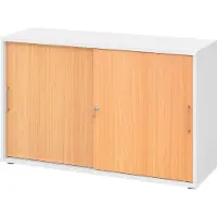 Hammerbacher Schiebetürenschrank 2 OH BS Weiss/Buche