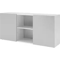 Hammerbacher Sideboard 2OH mit Schiebetüren Weiss/Grau