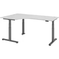 Hammerbacher VXDSM82/5/G elektrisch höhenverstellbarer Schreibtisch 63 - 127 cm lichtgrau / grafit