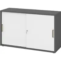 Hammerbacher Schiebetürschrank 2OH 120cm SG Graphit/Weiss