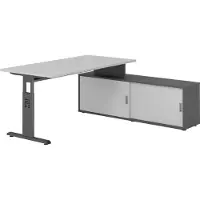 Hammerbacher Schreibtischkombi 160x80cm, Grau/Graphit