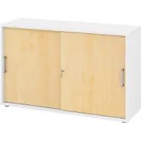 Hammerbacher Schiebetürschrank 2OH 120cm CE Weiss/Ahorn