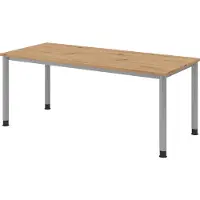 Hammerbacher Schreibtisch 4Fuss-rd.180x80cm Asteiche/Silber