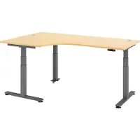 Hammerbacher VXDSM82/3/G elektrisch höhenverstellbarer Schreibtisch 63 - 127 cm ahorn / grafit