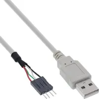 InLine USB 2.0 Adapterkabel, Stecker A auf Pfostenanschluss, 0,40m, 0,4 m, Beige