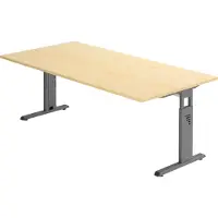 Hjh OFFICE PRO MEGA 2E G - 200 x 100 h?henverstellbar Ahorn/Graphit