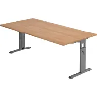 Hjh OFFICE PRO MEGA 2E G - 200 x 100 h?henverstellbar Nussbaum/Graphit