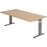 Hjh OFFICE PRO MEGA 2E G - 200 x 100 h?henverstellbar Eiche/Graphit
