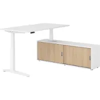 Hammerbacher Sitz-Steh Kombi 160x80cm, Weiss/Weiss