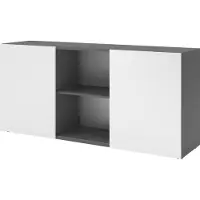 Hammerbacher Sideboard 2OH mit Schiebetüren Graphit/Weiss