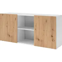 Hammerbacher Sideboard 2OH mit Schiebetüren Weiss/Asteiche