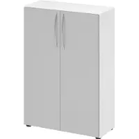 Hammerbacher Schrank 3 OH, 34,6cm tief BM Weiss/Grau