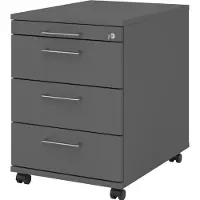 Hammerbacher Rollcontainer 58cm, 3Schübe,Schloss BS Graphit