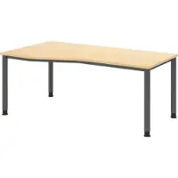 Hammerbacher Schreibtisch 4Fuss-rd.180x100/80cm Ahorn/Graph