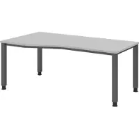 Hammerbacher Schreibtisch 4Fuss eckig 180x100/80cm Grau