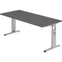 Hammerbacher Schreibtisch C-Fuss 180x80cm Graphit/Silber