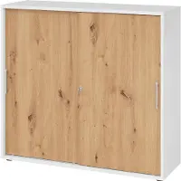 Hammerbacher Schiebetürschrank 3OH 120cm RE Weiss/Asteiche