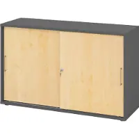 Hammerbacher Schiebetürenschrank 2 OH BS Graphit/Ahorn