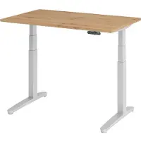 Hammerbacher Sitz-Steh-Schreibtisch el.120x80cm Astei/Silb