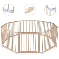 Baby Vivo Laufgitter aus Holz 8 Elemente - individuell verstellbar - PREMIUM in Weiß