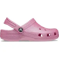 Crocs Classic Glitter Kids Mädchen Glitzer-Clogs Pink/Glanz (Pink Tweed Glitter), 206993-6XE