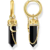 Thomas Sabo Creolen mit Onyx-Anhänger und Kette vergoldet