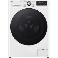 LG W4WR7096Y, Frontlader, Freistehend, Weiß, Links, Schwarz, Schwarz