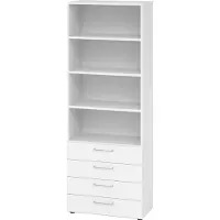 Hammerbacher Regal 6OH, 4 Schübe, BS Weiss/Weiss